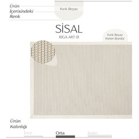 Resim Cool Halı Riga Art 01 Hasır Dokulu Balkon Halısı İthal Sisal Halı Yolluk Bordürlü Mutfak Halısı 