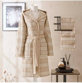 Resim Taç Casual Pamuk Bornoz Set Bej S/m 000000001500215667 Bej 