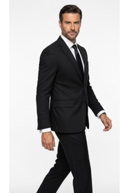 Resim Plus Scorpion Erkek Slim Fit Çift Düğme Çift Yırtmaçlı Blazer Ceket - Premium Dokulu Kumaş 