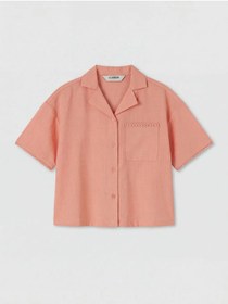 Resim LC Waikiki LCW Kids Mercan Kısa Kollu Kız Çocuk Gömlek Ve Pantolon 