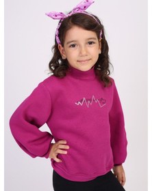 Resim Toontoy Kız Çocuk Baskılı Sweatshirt Mürdüm 