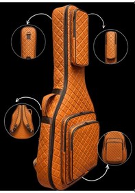 Resim Kahverengi Profesyonel Gigbag Klasik Gitar Kılıfı-çantası-kahverengi Kapitoneli Suni Deri 