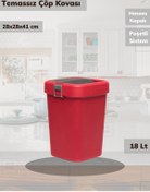 Resim Jet's Home Çöp Kovası Aç-kapa Banyo Çöp Kutusu Mutfak Çöp Kovası Kırmızı 18 Litre 