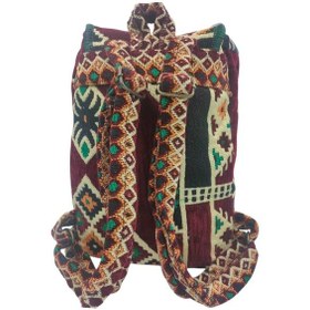 Resim Anatolian Carpet Hand Made Design Sırt Çantası -heybe Çanta - Düğmeli Bordo 