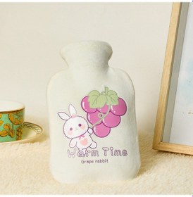 Resim Karikatür Kadife Kapak Kalınlaşmış Patlamaya Dayanıklı Pvc Su Dolu Sıcak Su Torbası, Renk: 1000ml Sütlü Beyaz 