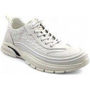 Resim Guja24k518 Kalın Taban Deri Erkek Spor Ayakkabı Beyaz 