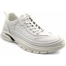 Resim Guja24k518 Kalın Taban Deri Erkek Spor Ayakkabı Beyaz 