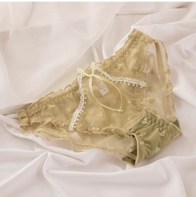 Resim Sones Orta Bel Saf Pamuklu Kasık İnce Nefes Alabilir Filesiz Kadın Külotu Matcha Yeşili Çok Renkli 