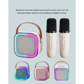 Resim Ses Efektli Mikrofonlu Kablosuz Karaoke Sistemi 