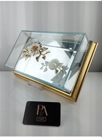 Resim Aynalı Kutu Gondol Şekerlik Sunumluk Söz Nişan Kız İsteme Çikolatalık Dekoratif Obje Biblo Süs Eşya 50 Gold 