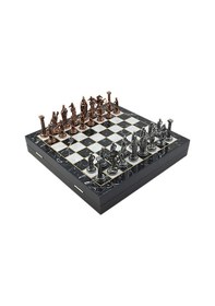 Resim Gifthome Büyük Boy Metal İngiliz Satranç Tk. Antik Ve Mermer Dese 