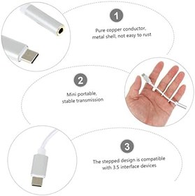 Resim OSALADI Kulaklık Jakı Adaptörü Kulaklık Adaptörü İnce İşçilikli Type-c - 3 5 Mm Dönüştürücü Taşıması Kolay 