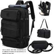 Resim Chuangyinshop Enoshı Profesyonel Laptop Sırt Çantası Black Waist Bag Ayakkabı Bölmeli 173 Inç Çok Bölmeli Dayanıklı Polyester İş Okul Seyahat - Siyah 