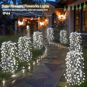 Resim 120/200 LED Güneş Enerjili Fırtına Işıkları - 8 Aydınlatma Modu, IP44, Otomatik Açık/Kapama, Tatiller, Kamp, Piknik ve Daha Fazlası için Çok Renk Değiştirme, Dış Mekan Işıkları için Bahçe Işıkları 