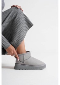 Resim Anila Kadın Gri Kışlık Kürklü Bot Gri 