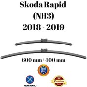 Resim Skoda Rapid Nh3 2018 2019 Uyumlu Ön Cam Muz Tipi Silecek Süpürgesi Seti 600/400mm Silbak 