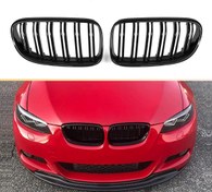 Resim Bmw 3 Serisi E92 2010-2013 Uyumlu M3 Görünüm Panjur ( Çift Çizgi Böbrek ) Pıano Black / Makyajlı Kasa 