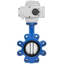 Resim Unox DN125-5" Lug Tip 24 V DC Elektrikli Aktüatörlü Kelebek Vana Paslanmaz AISI304 Klape 