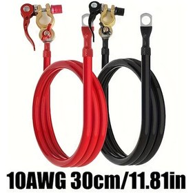 Resim Dashanshop 10awg 30cm Akü Terminal Bağlantı Kablosu Araç Marş Invertör Anahtarı 