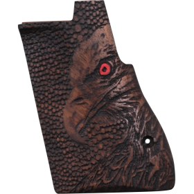 Resim Desert Eagle Ceviz Ağacı Tabanca Kabzesi Kartal Temalı T02 