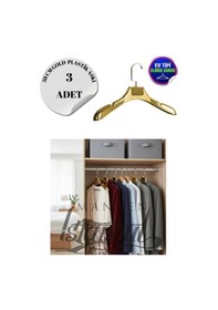 Resim Ceket Askısı 38 Cm Gold Plastik Bluz Elbise Kıyafet Askısı Ev Tipi 3 Adet Diğer 