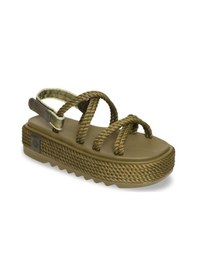 Resim Bohonomad Tahiti Chunky Platform Kadın Sandalet - Haki 