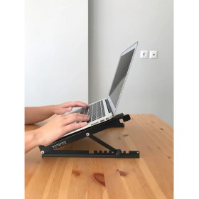 Resim Yumer Katlanabilir, Çelik Laptop Standı Soğutucu Yükseltici Notebook/Dizüstü/Tablet, Tüm Ekranlarla Uyumlu 