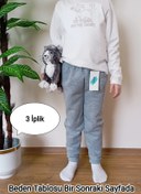 Resim VİP BERA TEKSTİL Okul Ve Gündelik Çocuk Gri Kışlık 3 Iplik Içi Tüylü Paçası Lastikli Eşofman Altı 