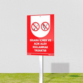 Resim Sigara İçmek ve Açık Alev Kullanmak Yasaktır - 30x40 cm / Dekota 