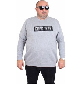 Resim Starbattal Erkek Büyük Beden Sıfır Yaka 3ip Sweat Core 1975 24209 Grı Melanj Gri Melanj 