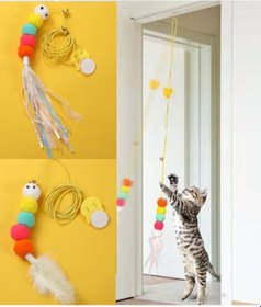 Resim Elastik Kendinden Yapışkanlı Kedi Oyun Oltası 