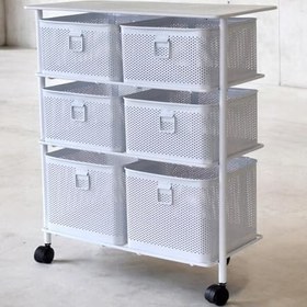 Resim Hafsa Home 3 Katlı Bölmeli Paslanmaz Metal Sebzelik (Beyaz) 