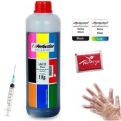 Resim Perfection Epson L300 L310 L312 Yazıcı Uyumlu Mürekkep Dolum Seti 1 kg Siyah 
