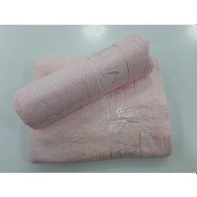 Resim Romans Bambu 2Li Banyo Havlu Takımı Pudra 