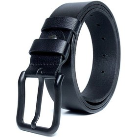 Resim Livze Hakiki Manda Derisi Siyah Tokalı Erkek Kemeri 4cm Siyah 