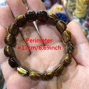Resim Böhem Tarzı El Yapımı Amber Boncuklu Bileklik - 17cm/6.69in, Doğal Taş Takı Erkekler ve Kadınlar İçin, Tüm Mevsimler İçin Aksesuar, Böhem Tarzı | Doğal Taş Bileklik | Pürüzsüz Dokulu 
