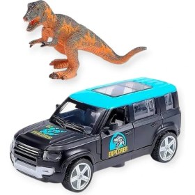 Resim Çek Bırak Araç ve Dinazor Oyun Seti - 6843-2D- Mavi (Lisinya) 