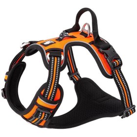 Resim Alüminyum D-Halkalı, Ergonomik, Turuncu Göğüs Tasması - XS 