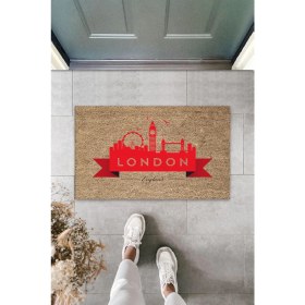Resim Stok Shop Çok Amaçlı Dijital Baskı Bej London-England Dış ve Iç Mekan Paspas 