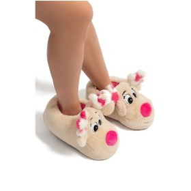 Resim Aşk Kadın Hayvanlı Panduf Bej 36/41 Bej 