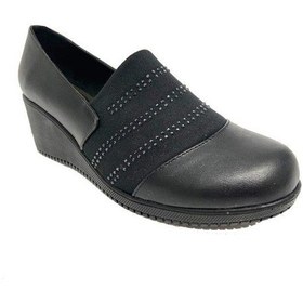 Resim Sdf D-08 Deri Trend Fashion Dolgu Topuklu Kadın Ayakkabı Siyah 