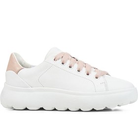 Resim Geox Kadın Beyaz Deri Spherica Ec4.1 Kalın Tabanlı Sneaker D35tcb00085c1z8z 