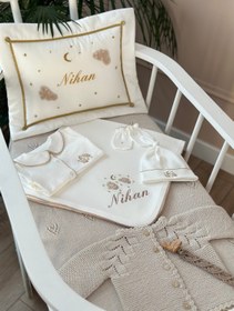 Resim Twinkle Dekoratif Keten Bebek Yastığı Bej - Ekru 