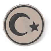 Resim KORDAK Yuvarlak Türk Bayrağı Bej Taktik Askeri Peç - Patch 