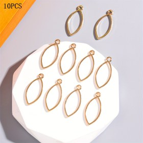 Resim 10 adet Basit Hollow Küçük Yaprak Şekli DIY El Yapımı Takı Damlama Küpe Aksesuarları 