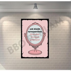 Resim Çok Küçük Oyunuyorsunuz Karşılık Veresim Gelmiyor Ayna Retro Ahşap Poster 