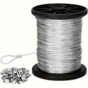 Resim 304 Paslanmaz Çelik Kablo, 50m, 30m ve 100m Uzunluklarda Mevcut, Asma Işıklar veya Izgara Hatları için 50 Alüminyum Kılıf Dahil 