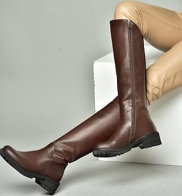 Resim fox SHOES N654032803 Hakiki Deri Alçak Topuklu Kadın Çizme 