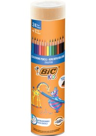 Resim Bic Kids Evolution Metal Tüp Kuru Boya Kalemi 24 + 1'li 