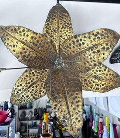 Resim Naga Lilly Flower İron Gold Antique 60 cm - El işi Dövme Pirinç 